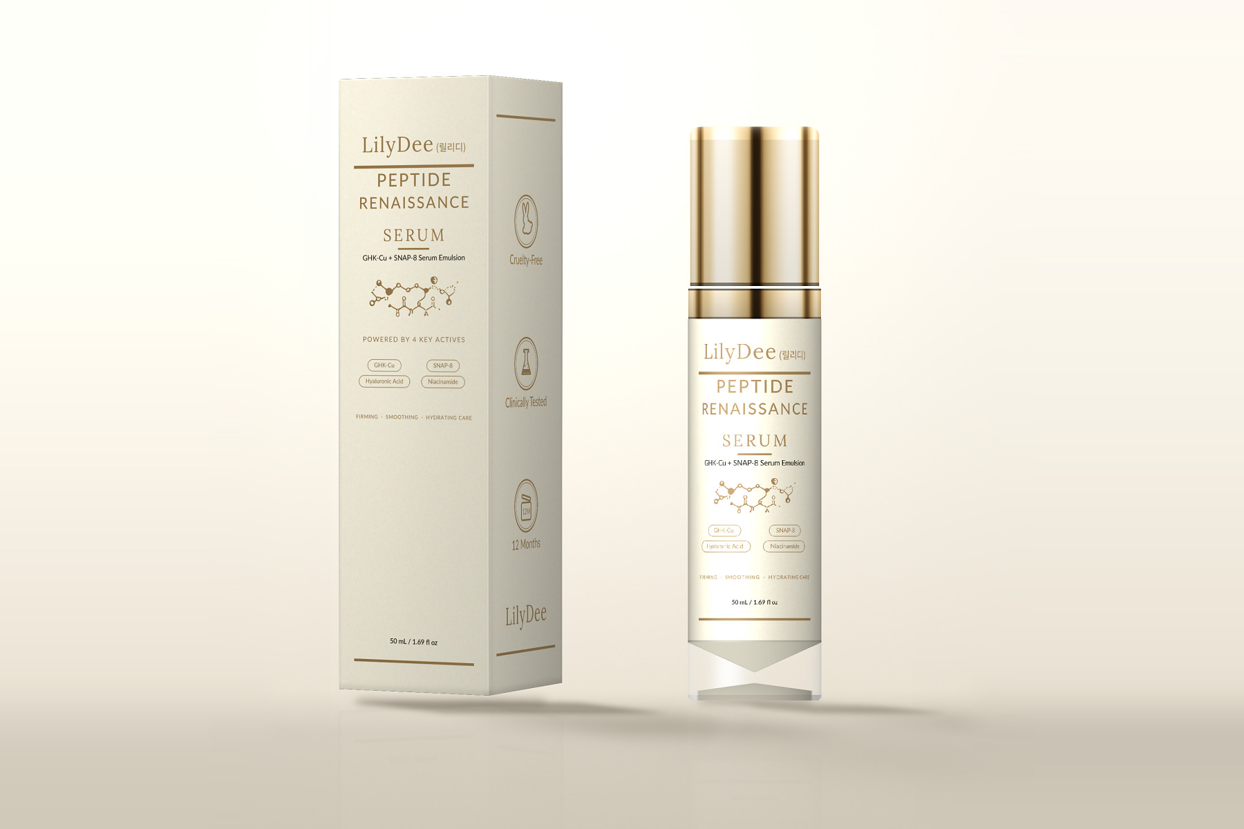 LilyDee Peptide Renaissance PDRN Collagen Face Serum bottle with its carton